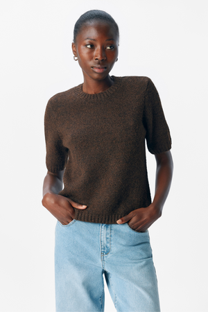 Aggia S/S Knit Pullover - Seal Brown