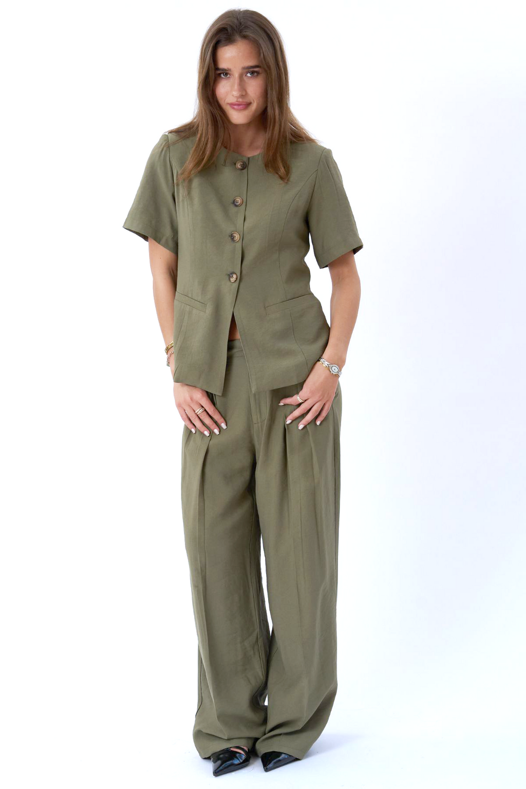 Izolda Pants - Alyvuogių