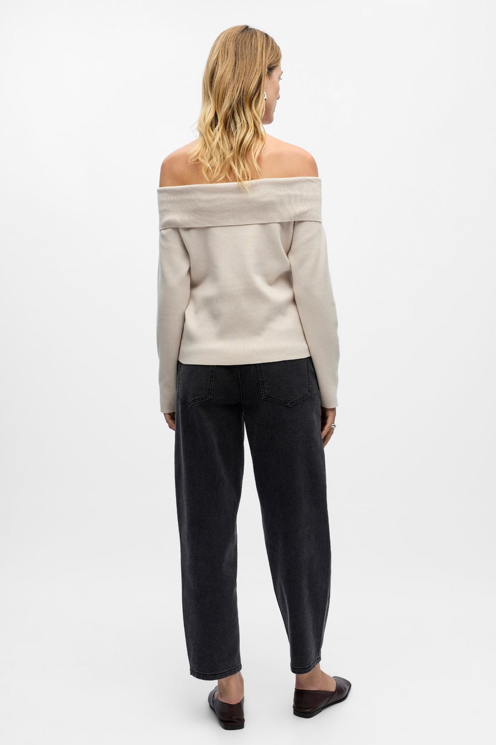 Reynard Off Shoulder Knit - Silver Grey