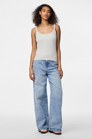 Gali dirželis viršuje - šviesiai pilka melange