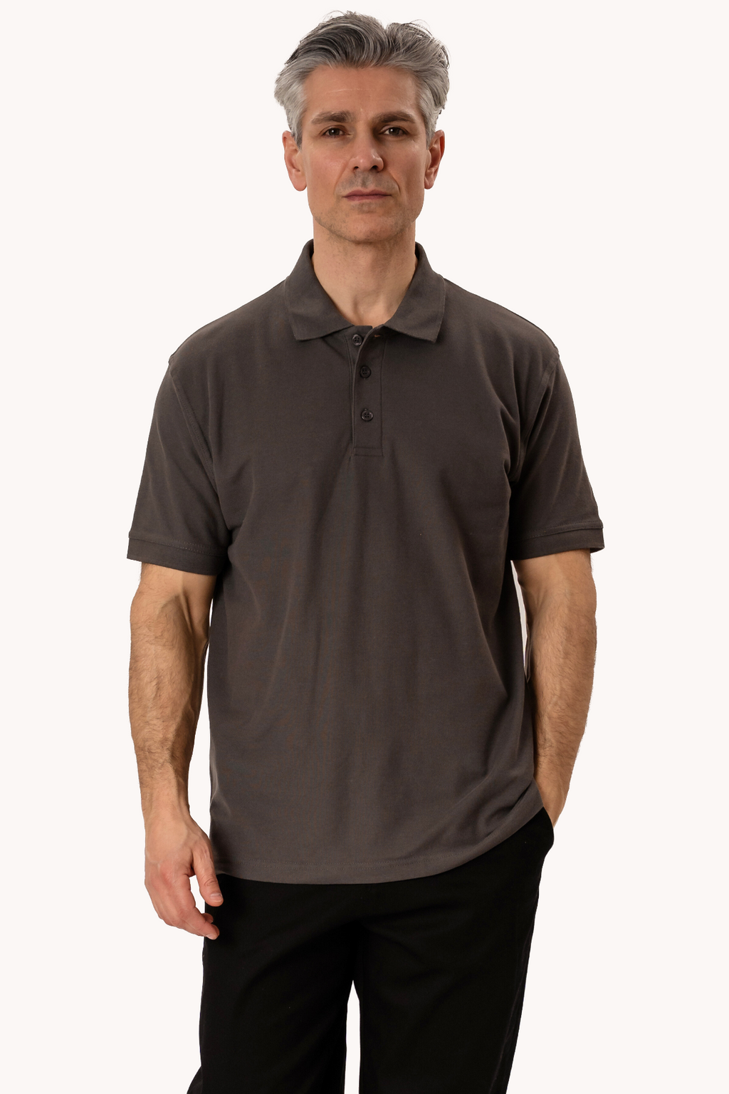 Basic Polo - Tamsiai pilka