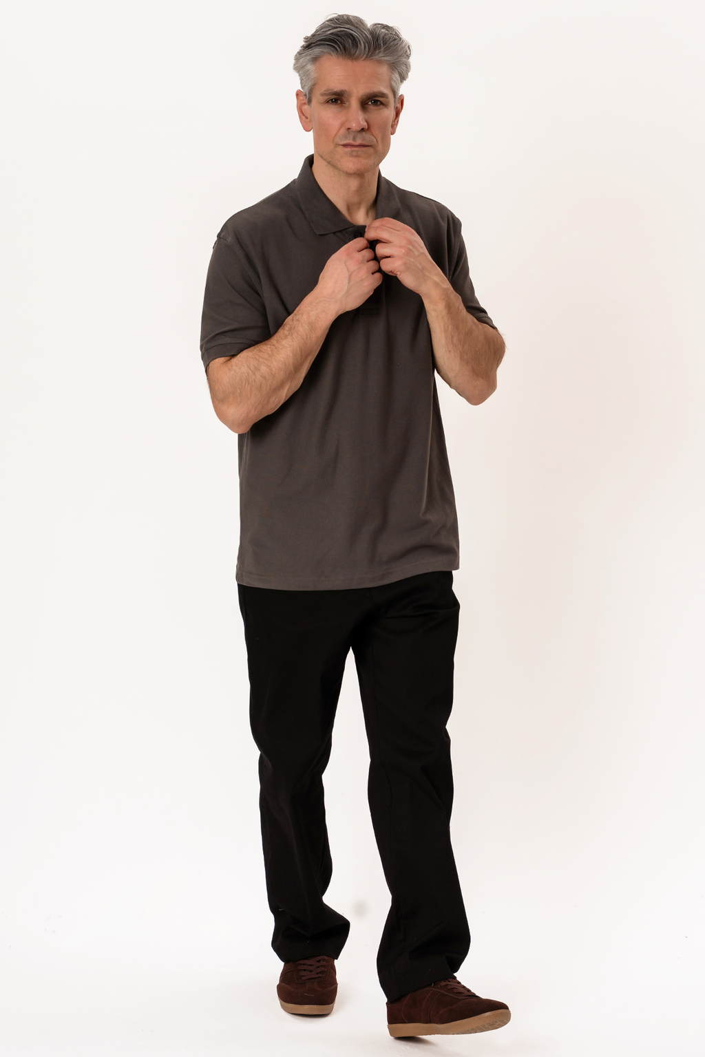 Basic Polo - Tamsiai pilka
