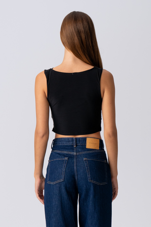 Elisa Waterfall Top - Black