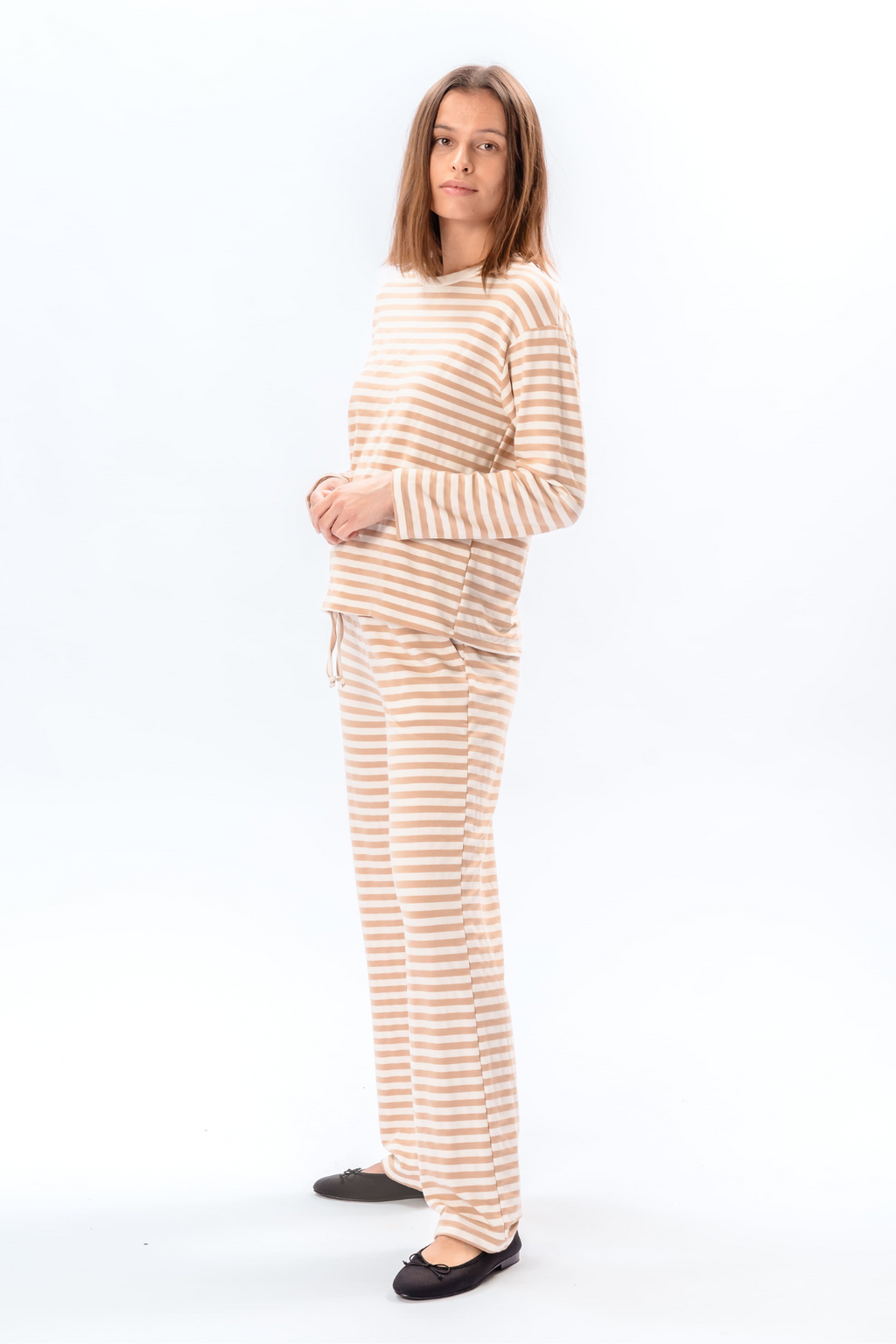 Dryžuoti marškiniai - Smėlio spalvos