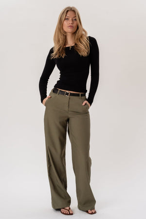 Talia Baggy Pants - Khaki
