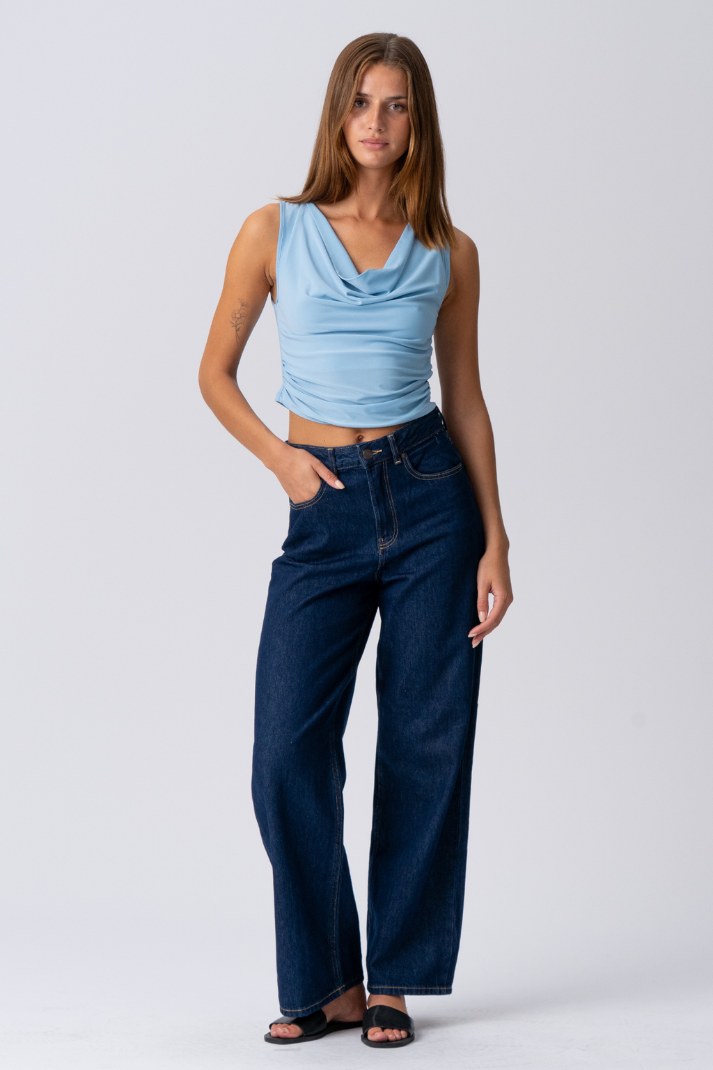 Elisa Waterfall Top - Light Blue