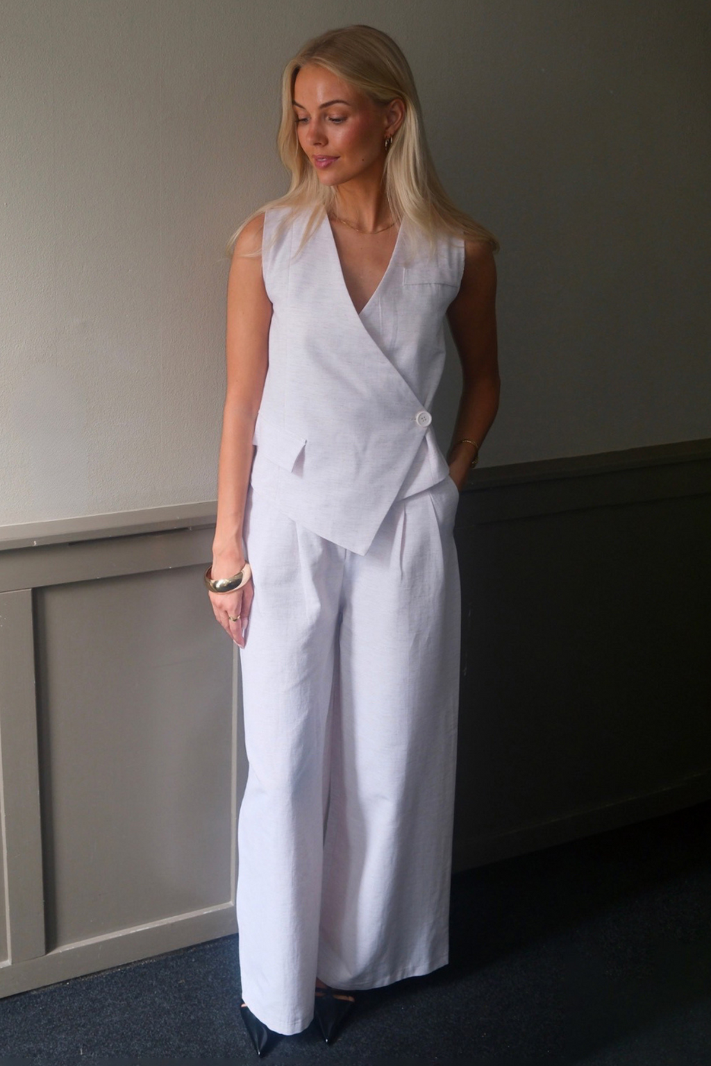 Melissa Wide Pants - šviesiai pilka