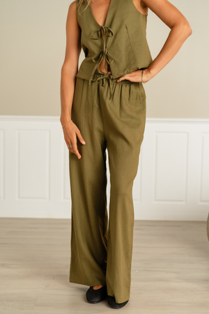 Linen Pants - Green