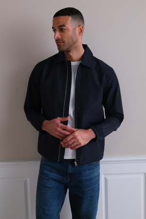 Trumpa striukė su užtrauktuku – tamsiai mėlyna