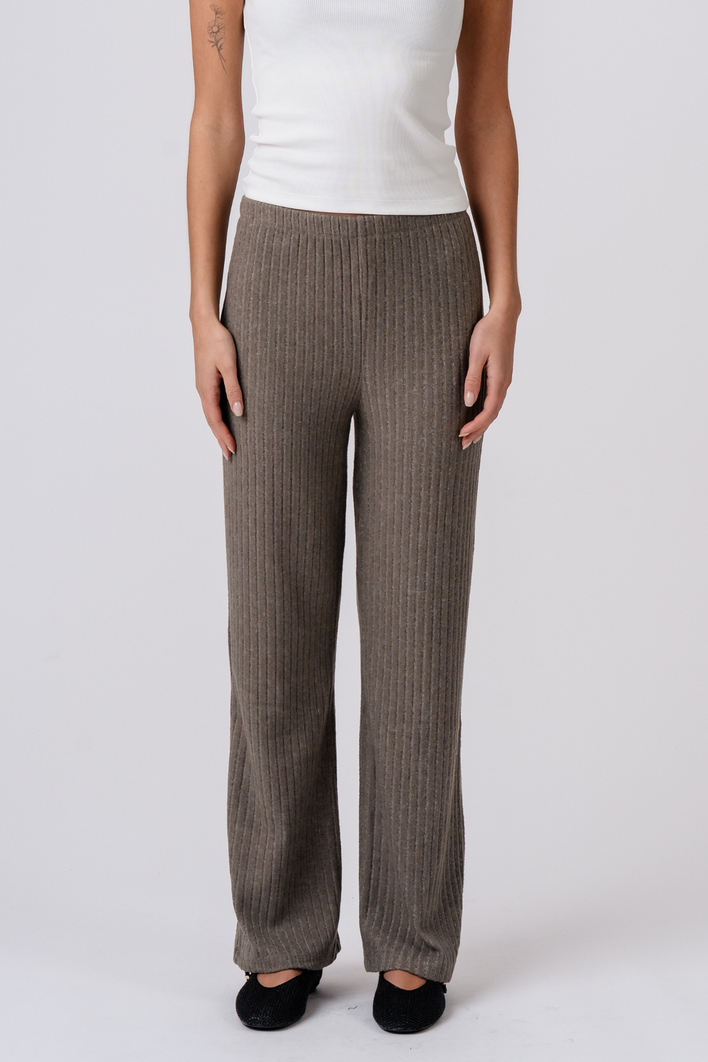 Ivy Knit Pants - Chaki