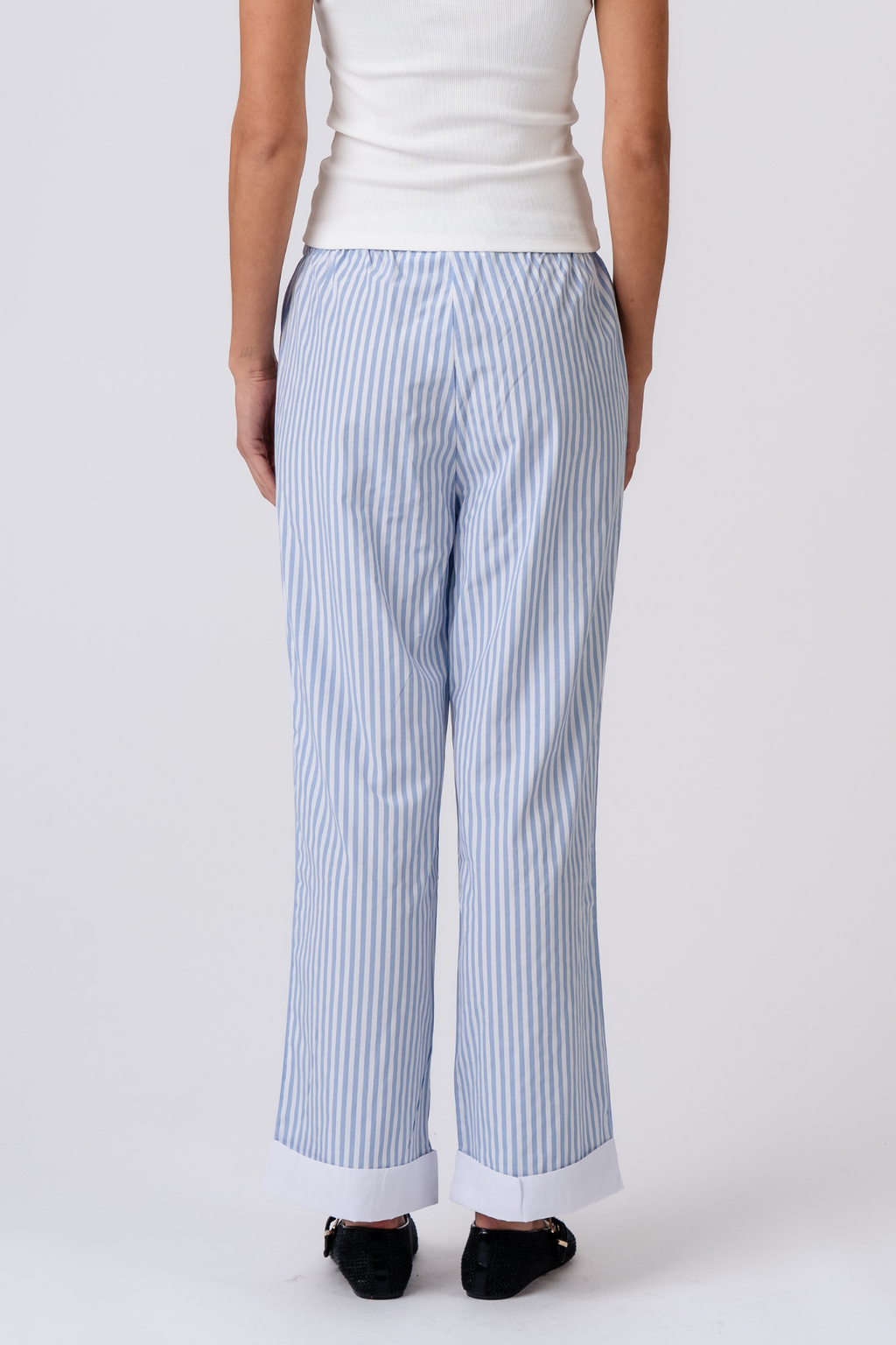 Layla dryžuota Pants - šviesiai mėlyna