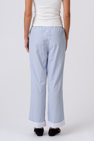 Layla dryžuota Pants - šviesiai mėlyna