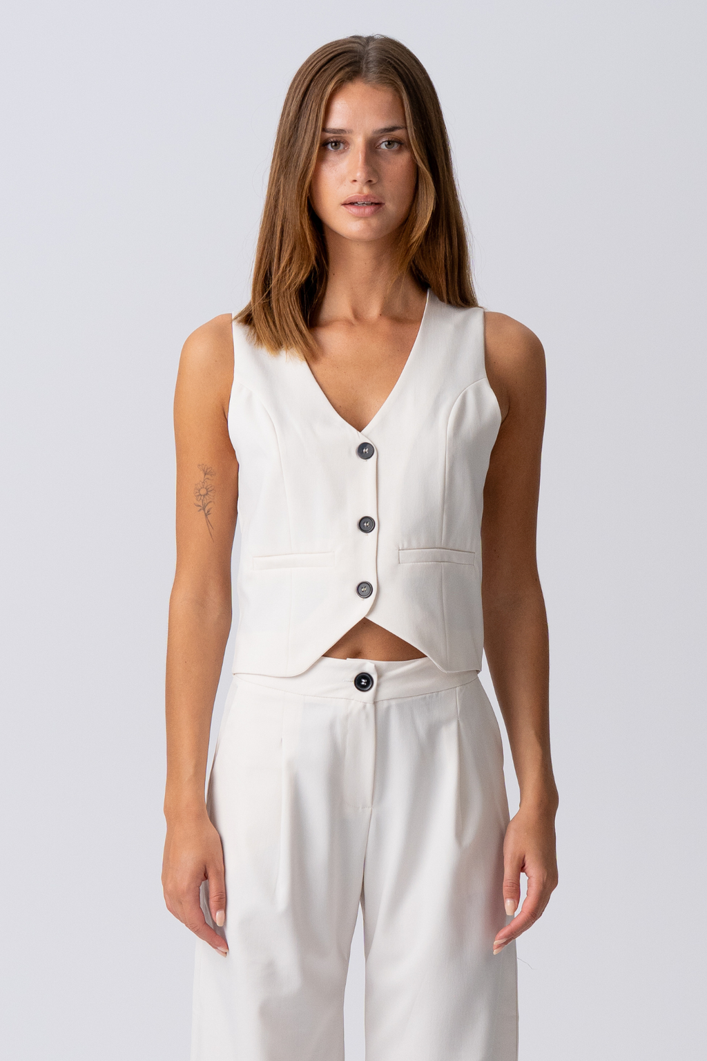 Natalie Vest and Pants (Light Beige) - Package deal