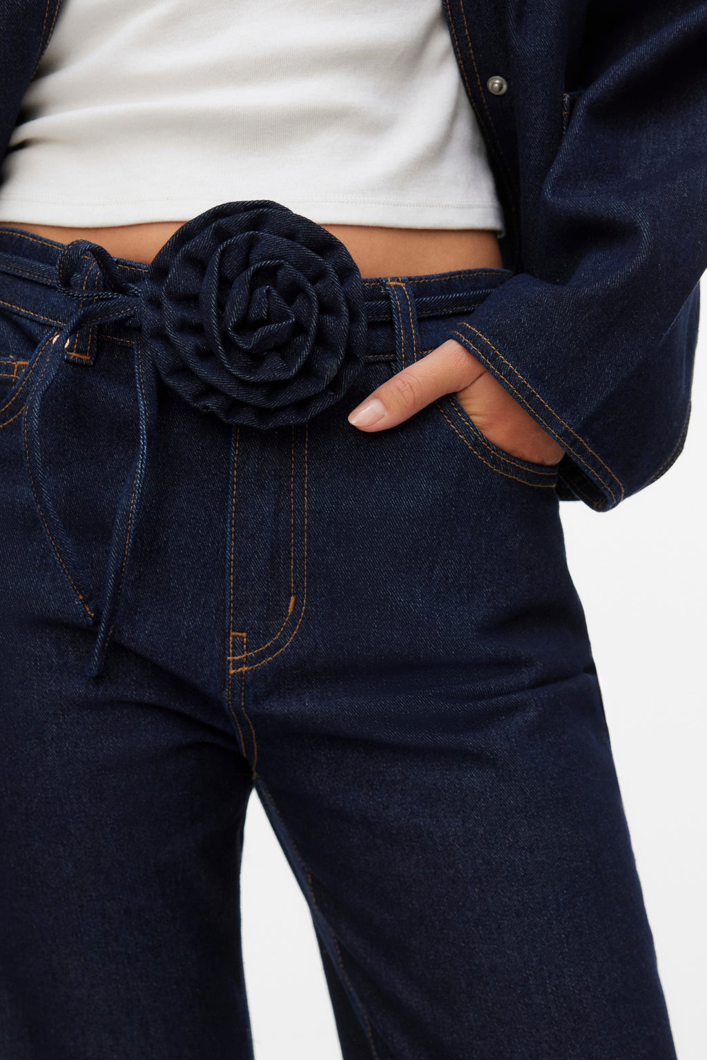 Allison Straight Rosebelt  - Dark Blue Denim