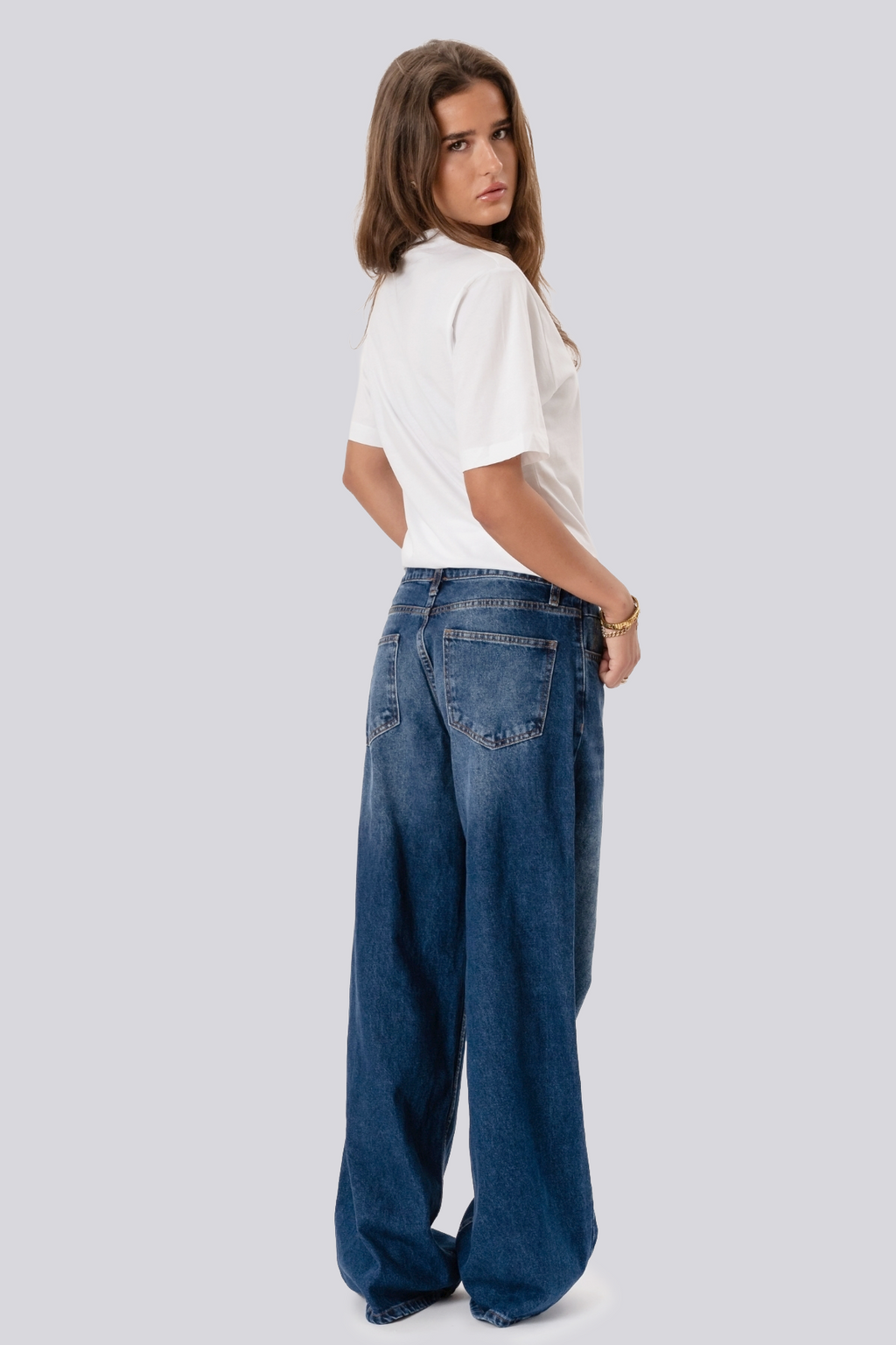 Serena Baggy Jeans – vidutinio mėlynumo