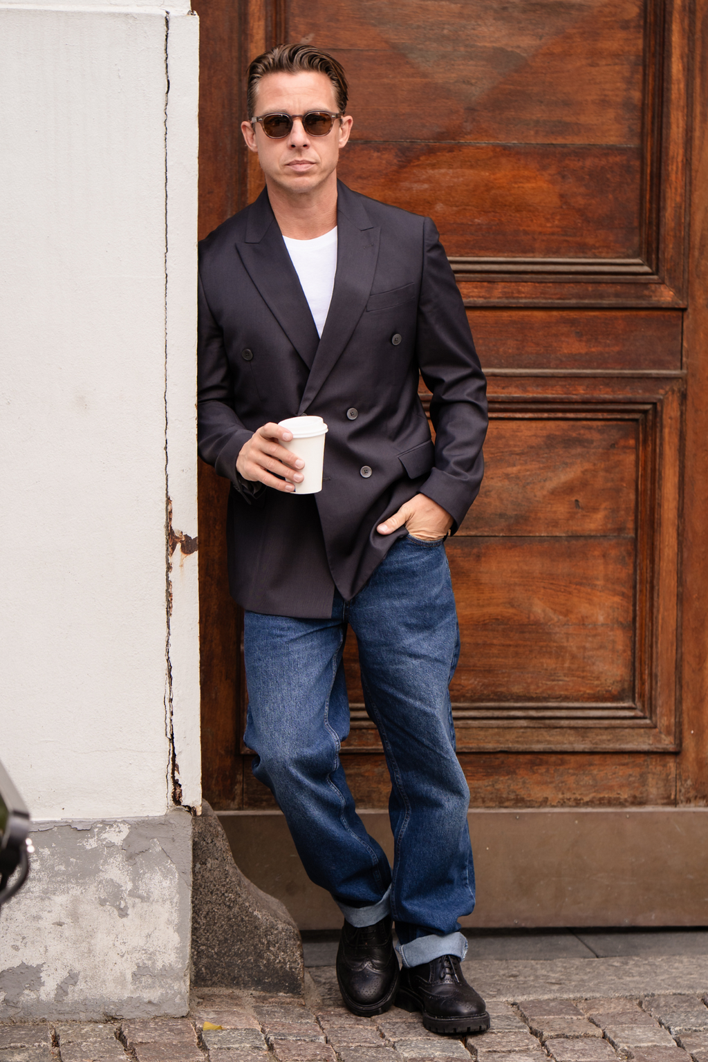 Premium Dvigubas švarkas - juodas