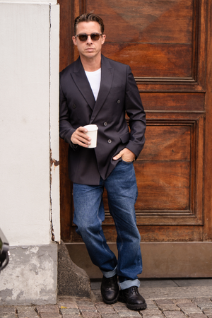 Premium Dvigubas švarkas - juodas