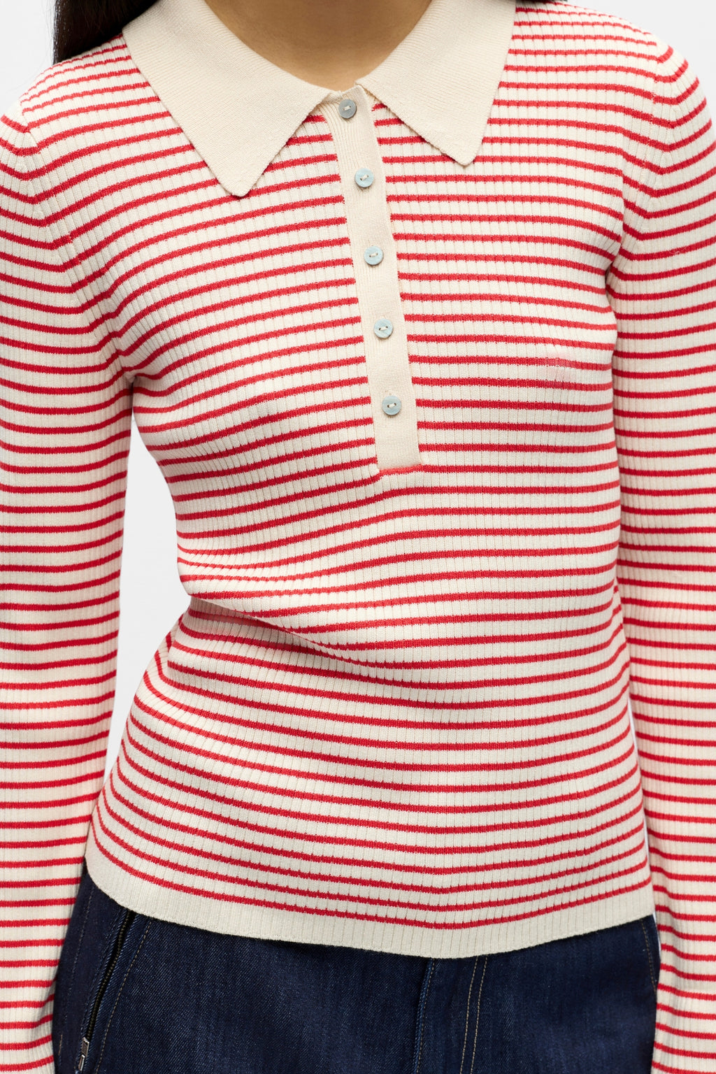 Kelly Polo trikotažinis megztinis – beržinė puansetija