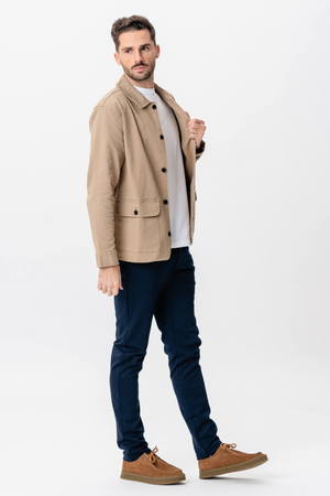 Twill marškinėlių striukė - tamsus smėlis