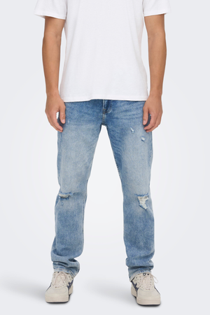 Weft Reg Blue Jeans - Blue Denim