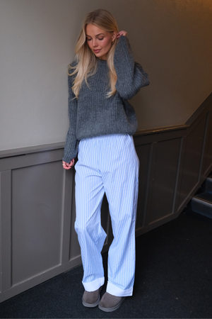 Layla Striped Pants - Light Blue