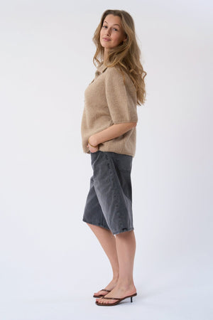 Alba Polo Knit – smėlio spalvos