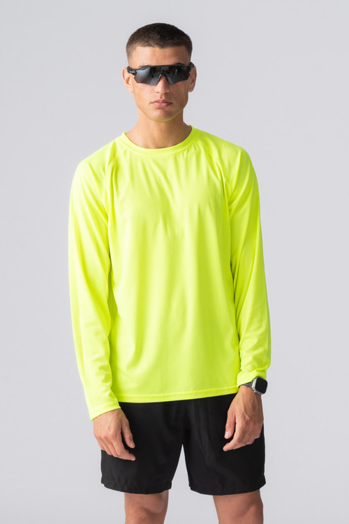 Long-sleeved Training T-shirt - Neon Yellow