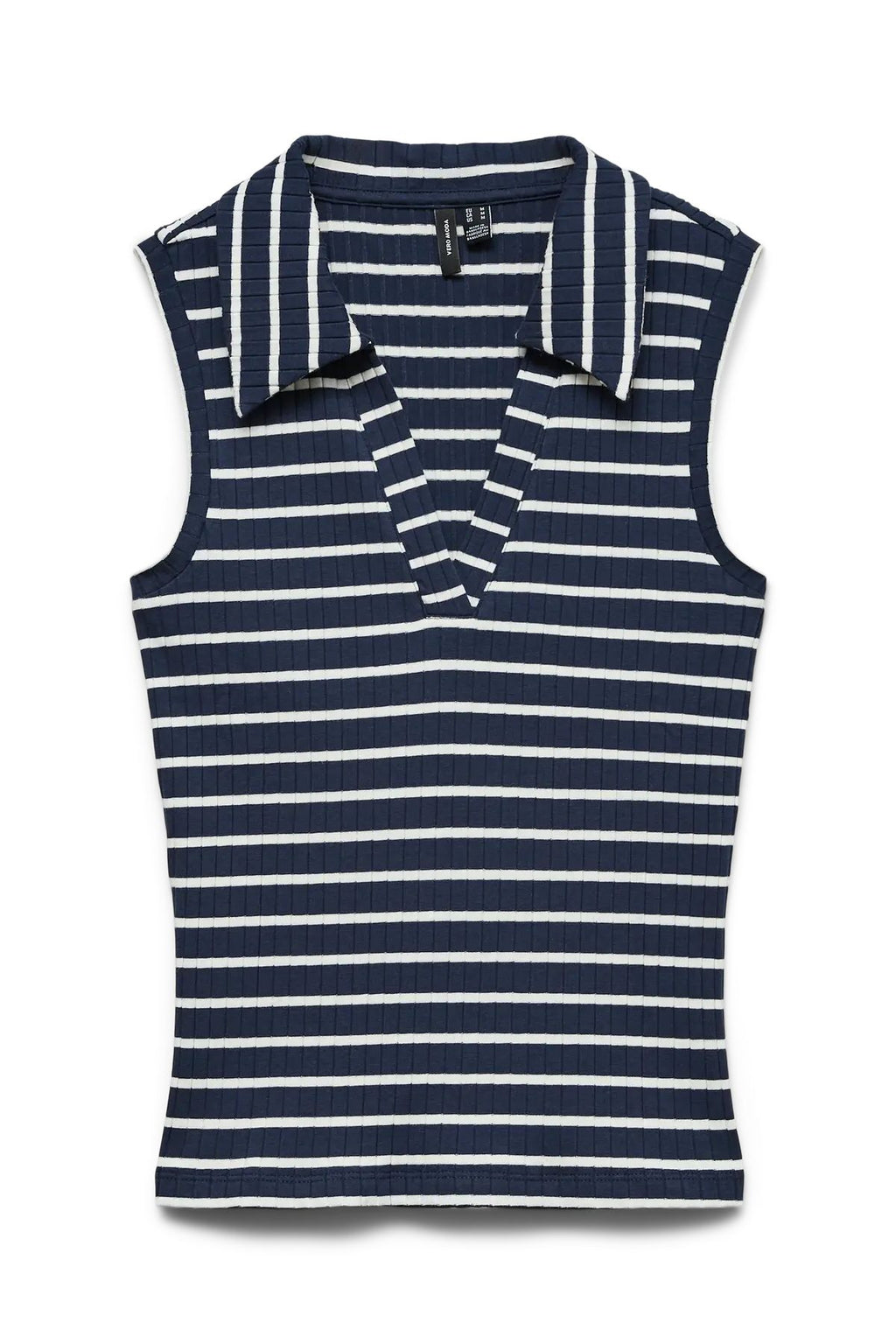 Sea Collar Top - Navy Blazer Stripes Stripes Stripes: Snow White