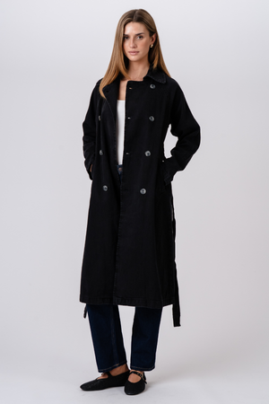 Denim Trenchcoat - Anthracite