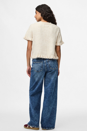 Lydia Frill Knit Cardigan - beržas