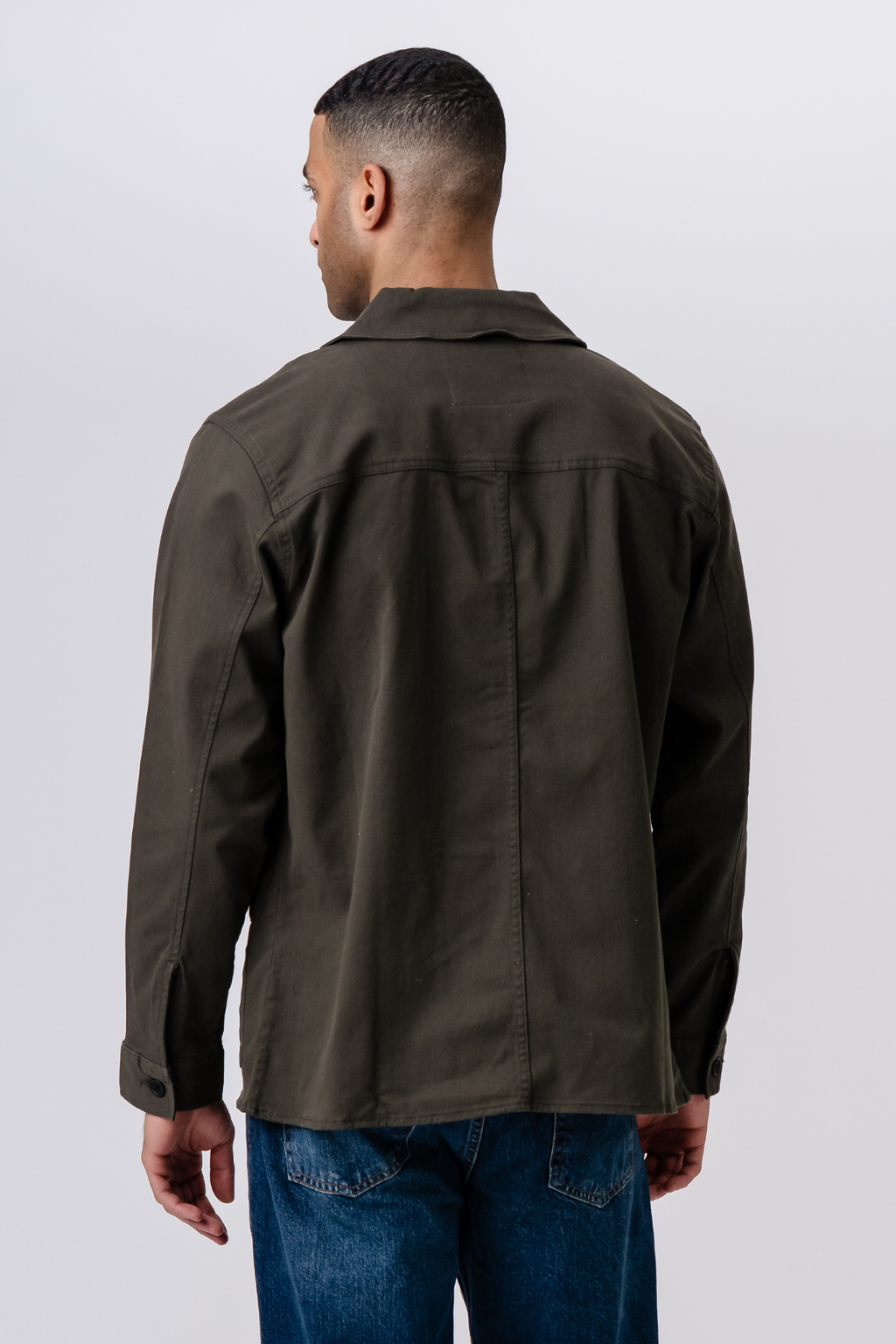 Twill marškinėlių striukė - tamsi alyvuogė