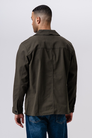 Twill marškinėlių striukė - tamsi alyvuogė