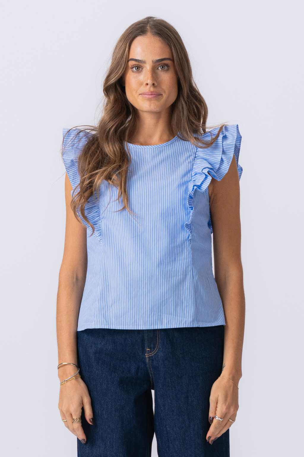 Aila Top - Little Boy Blue / White