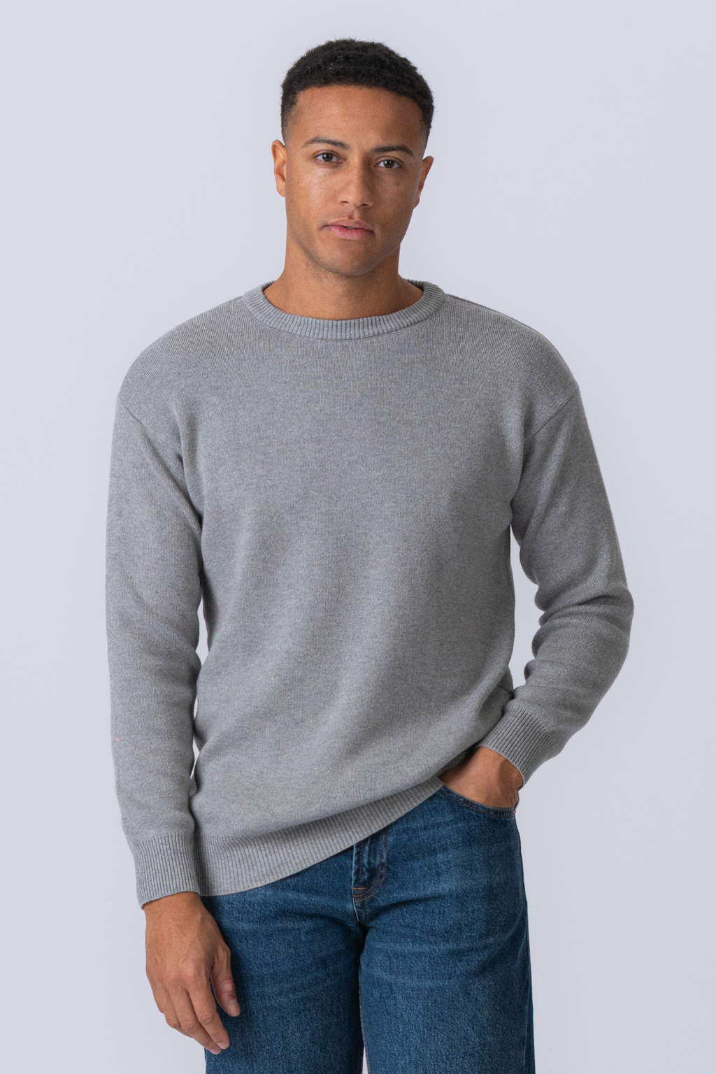 „Crewneck“ megztinis - šviesiai pilka