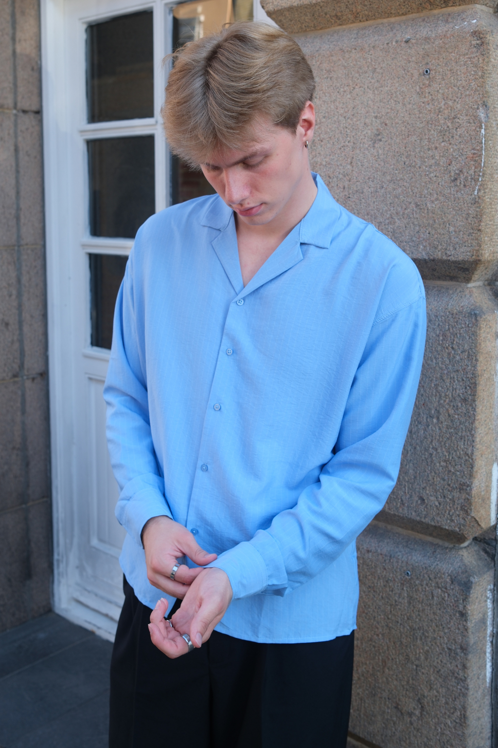 Antonio marškinėliai - dangaus mėlyna spalva