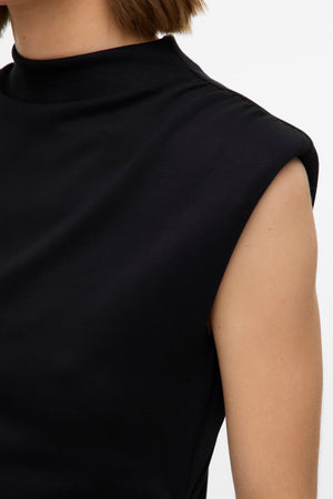 Nelli aukšto kaklo trumpa suknelė - juoda