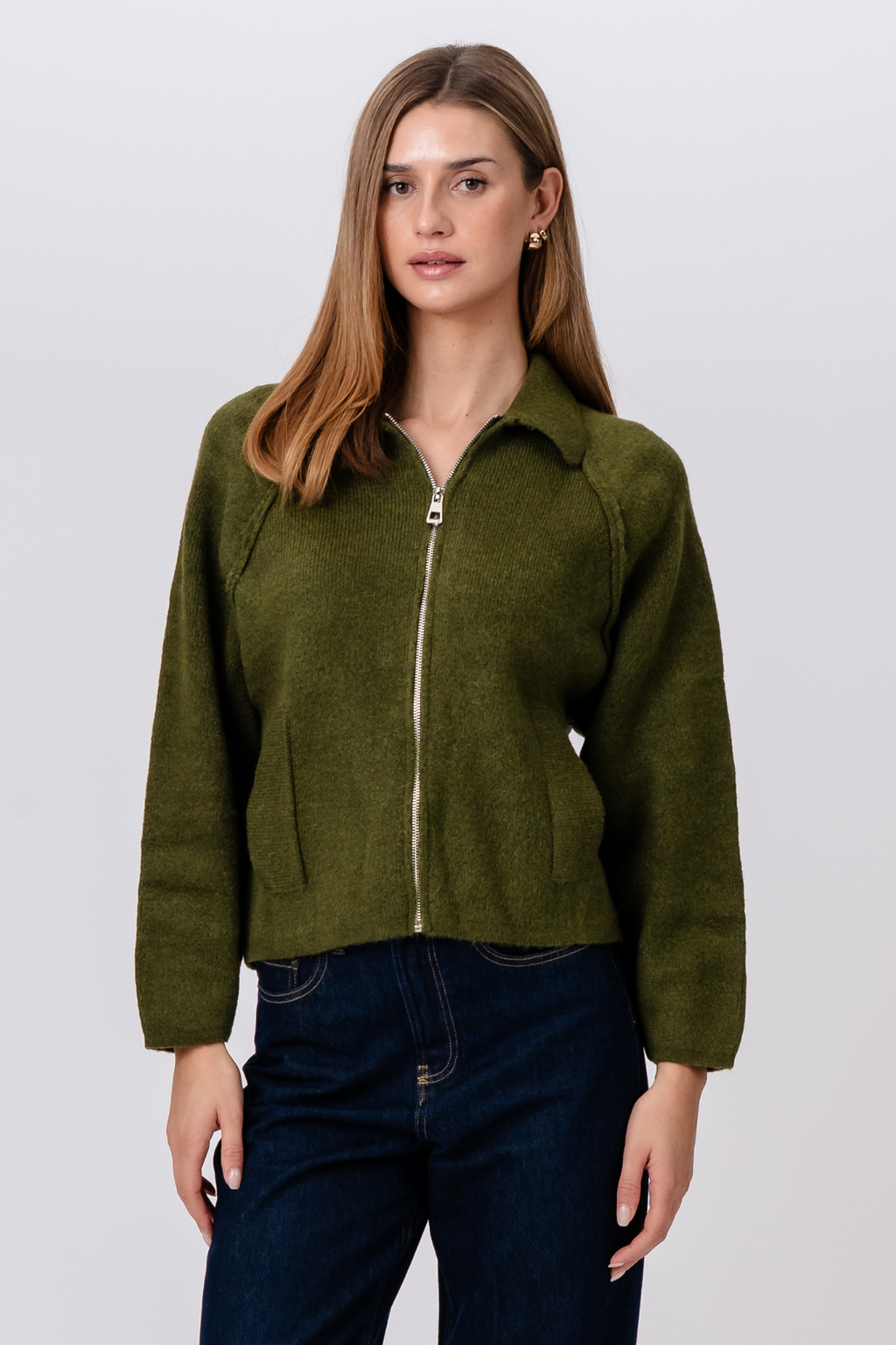 Selma Knit Užtrauktukas - chaki