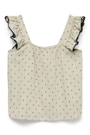 Pretty Dobby Top - Avižiniai dribsniai Black Dobby