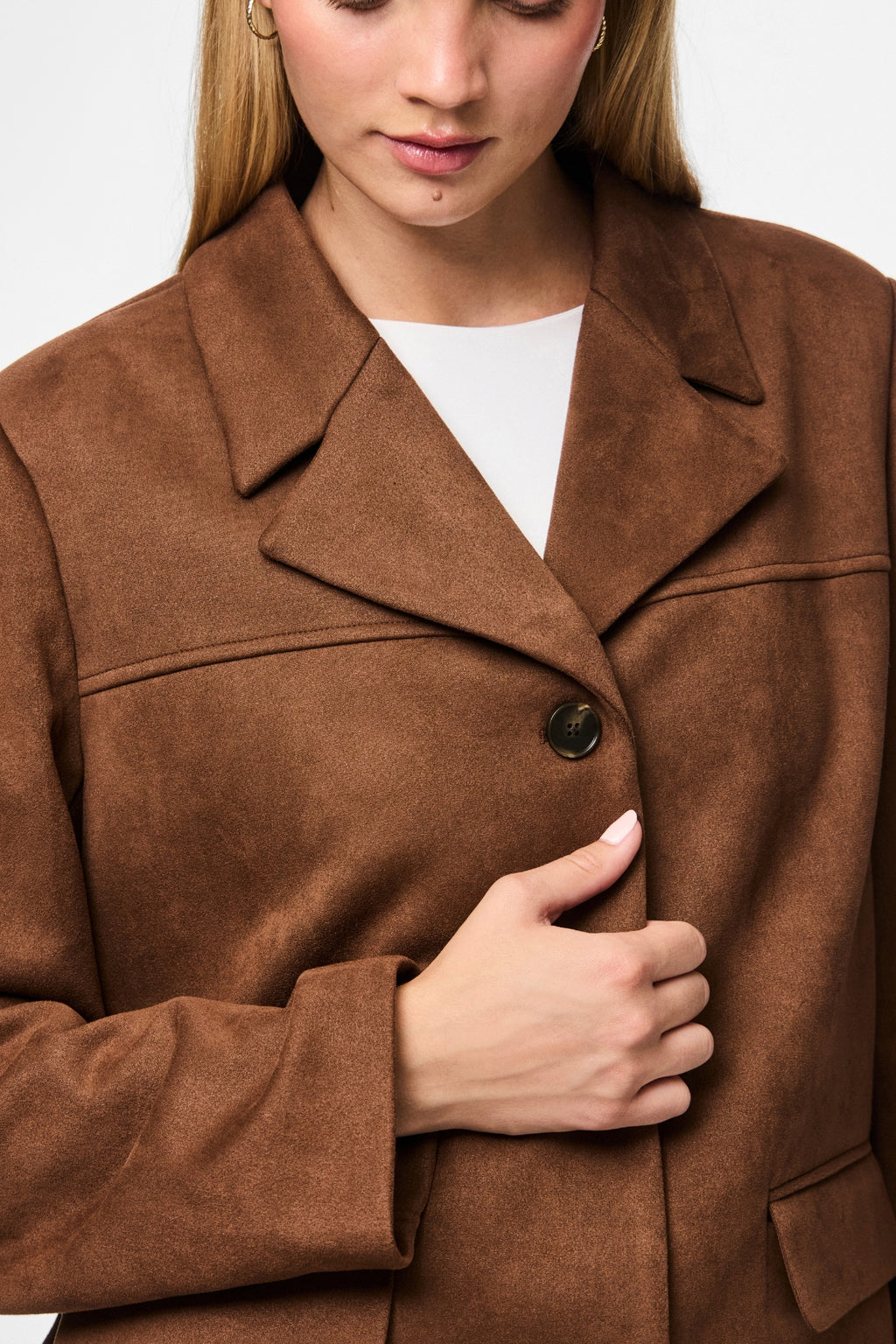 Rakel Brushed Outerwear Blazer – Downtown Brown