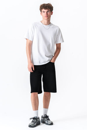 Džinsinis Shorts Laisvas – vientisas juodas