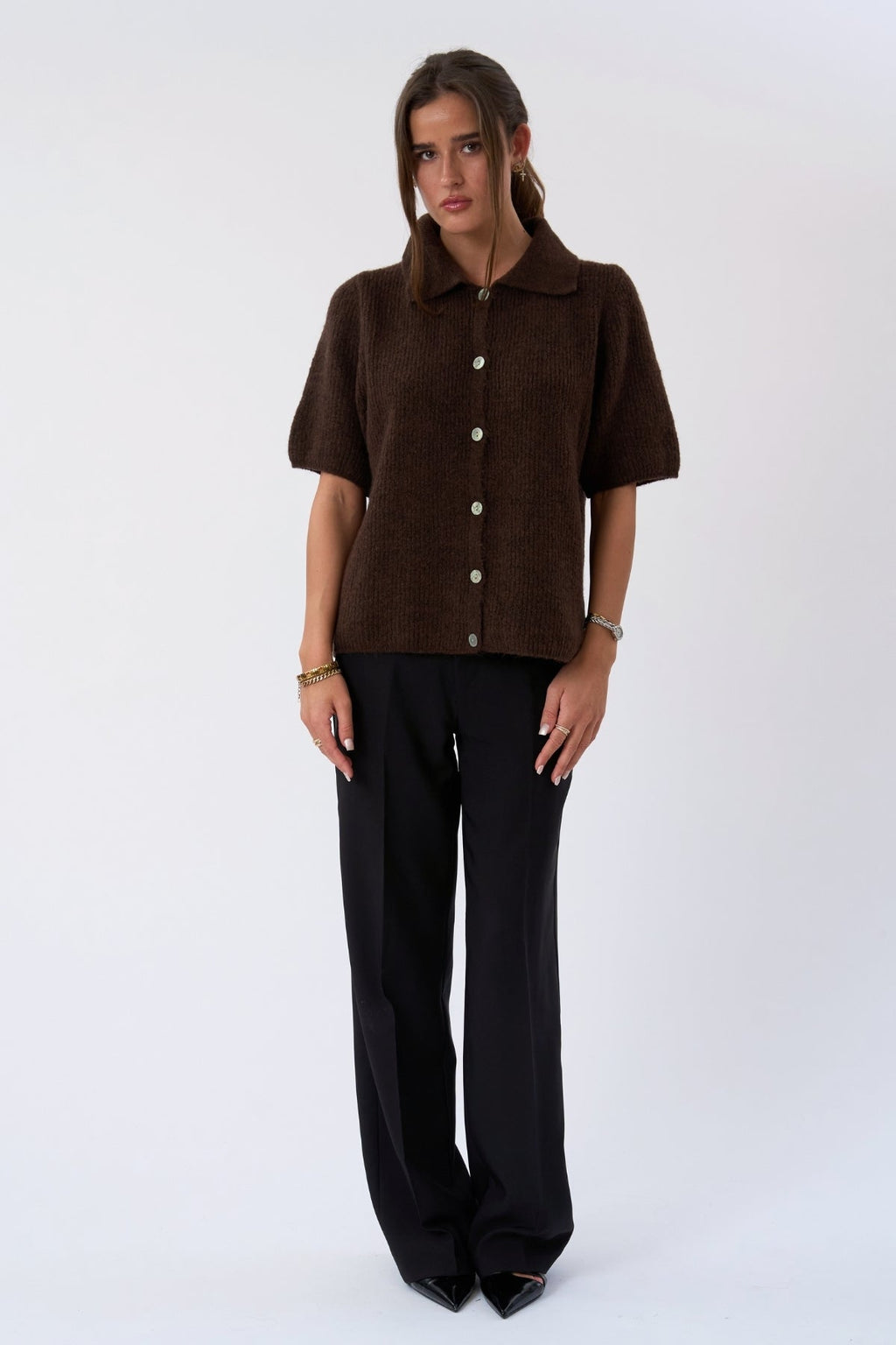 Alba Polo Knit – šokoladinis