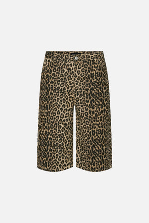 Salume Wide Denim Shorts - White Pepper Leo
