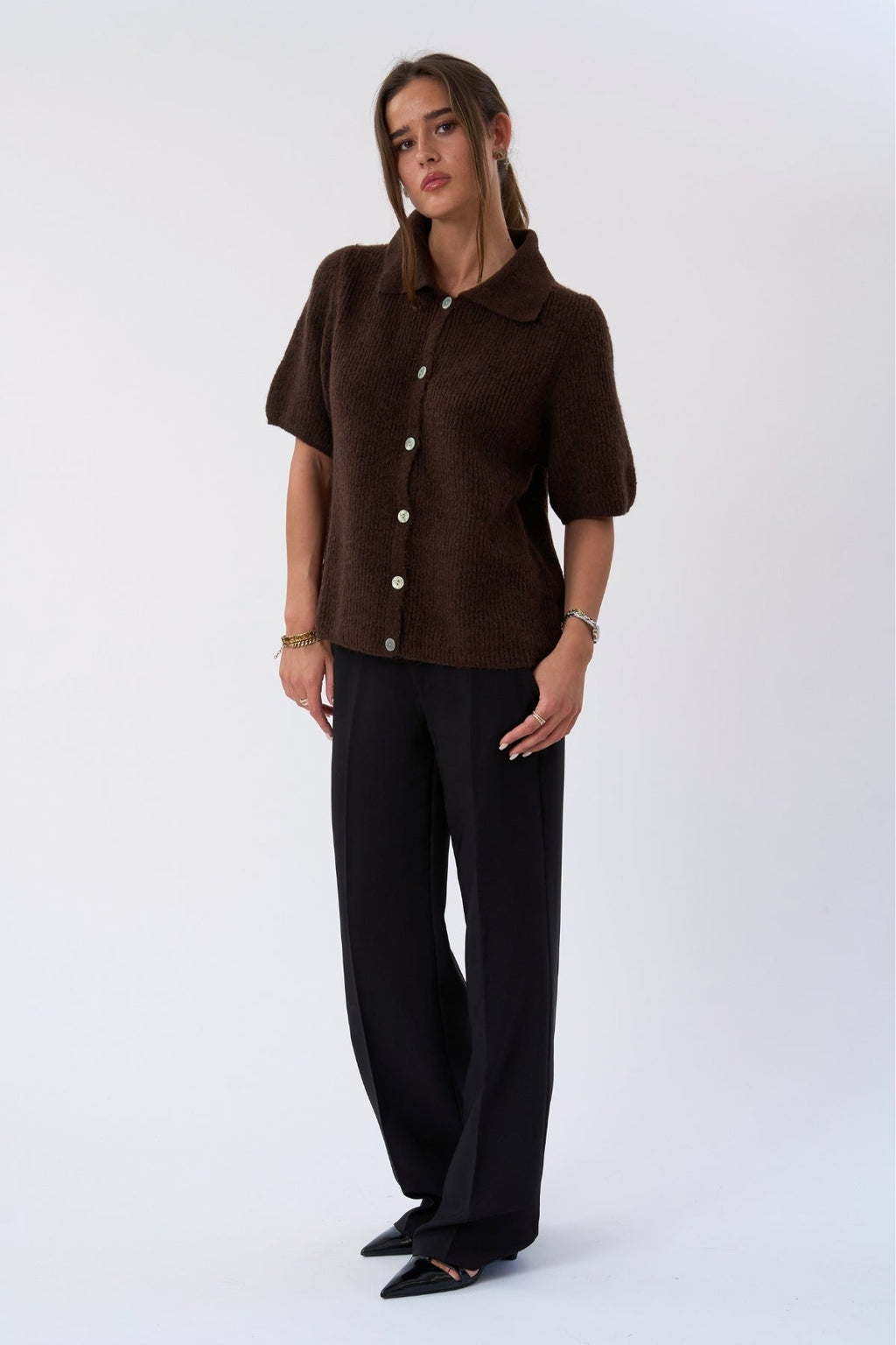 Alba Polo Knit – šokoladinis