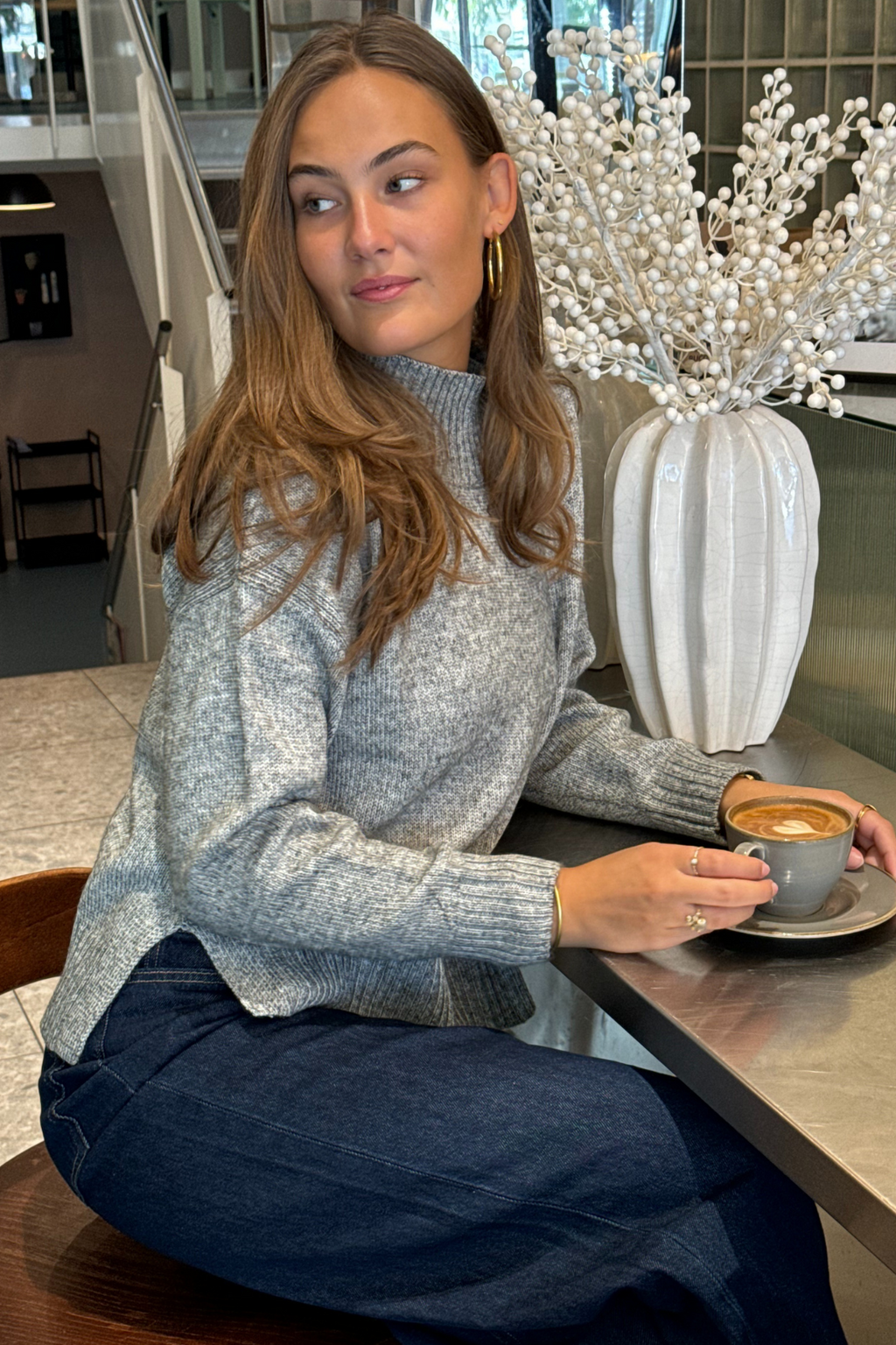 Emma Knit - šviesiai pilka melange