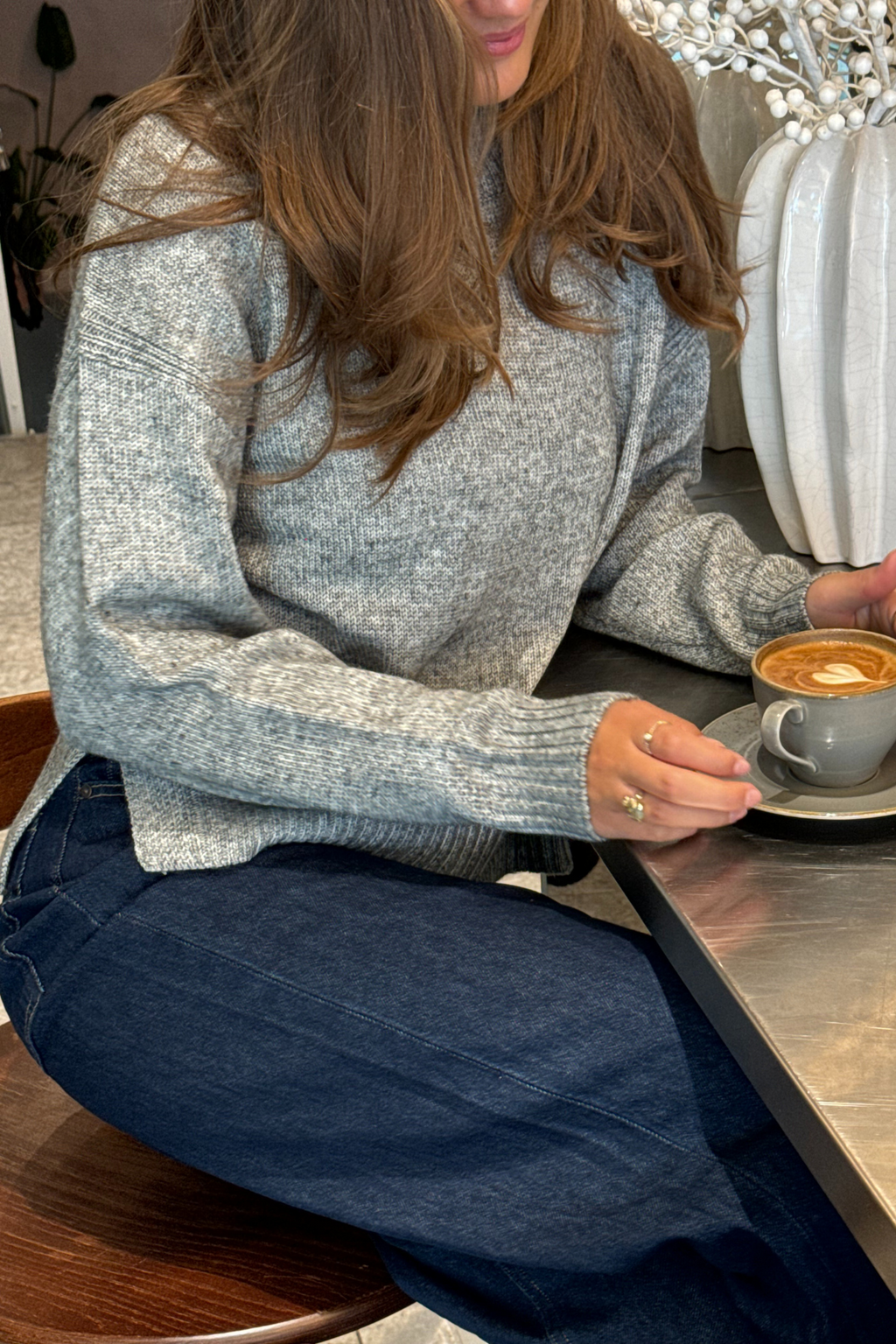 Emma Knit - šviesiai pilka melange