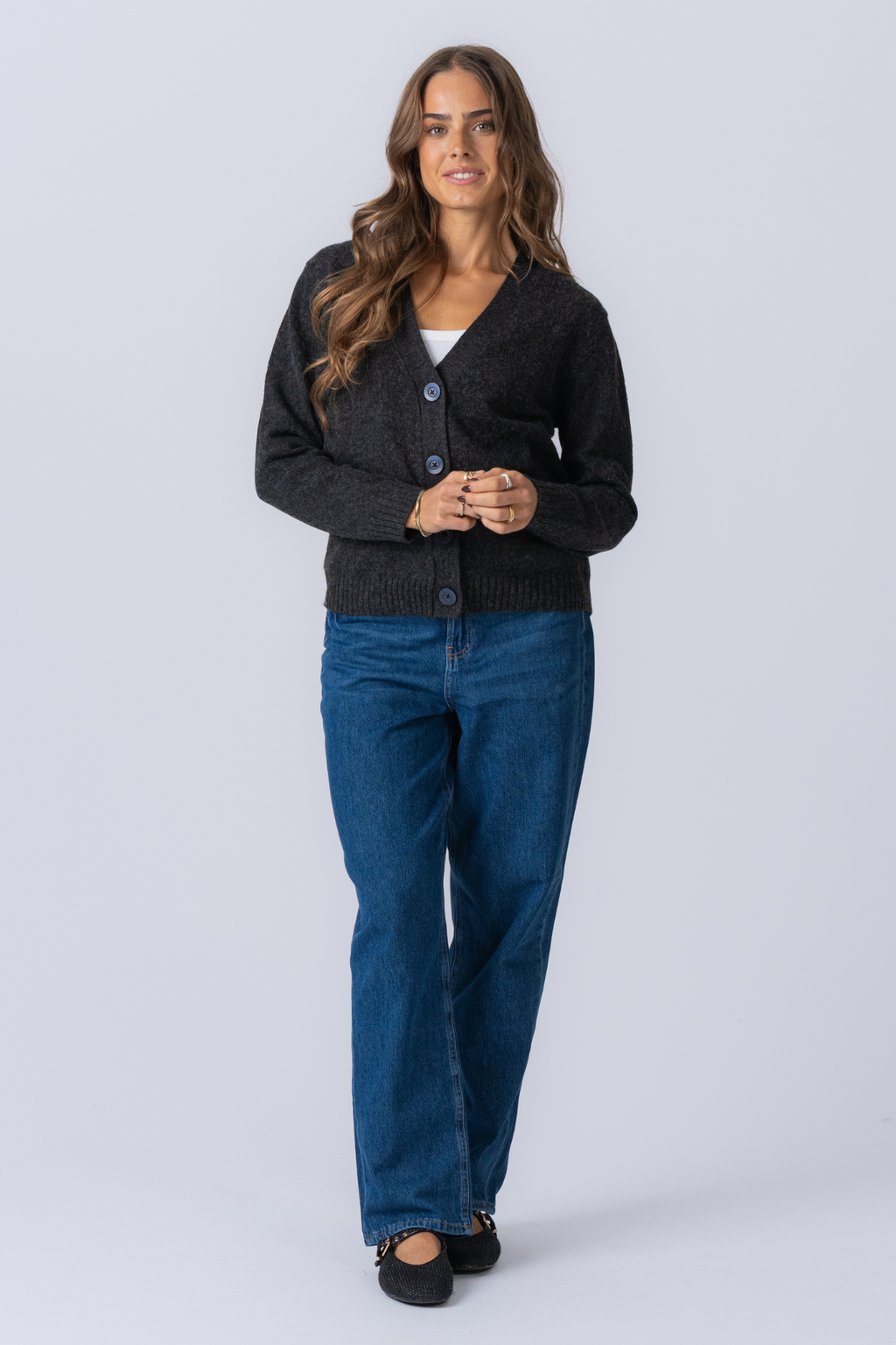 Megztas megztinis - tamsiai pilka melange