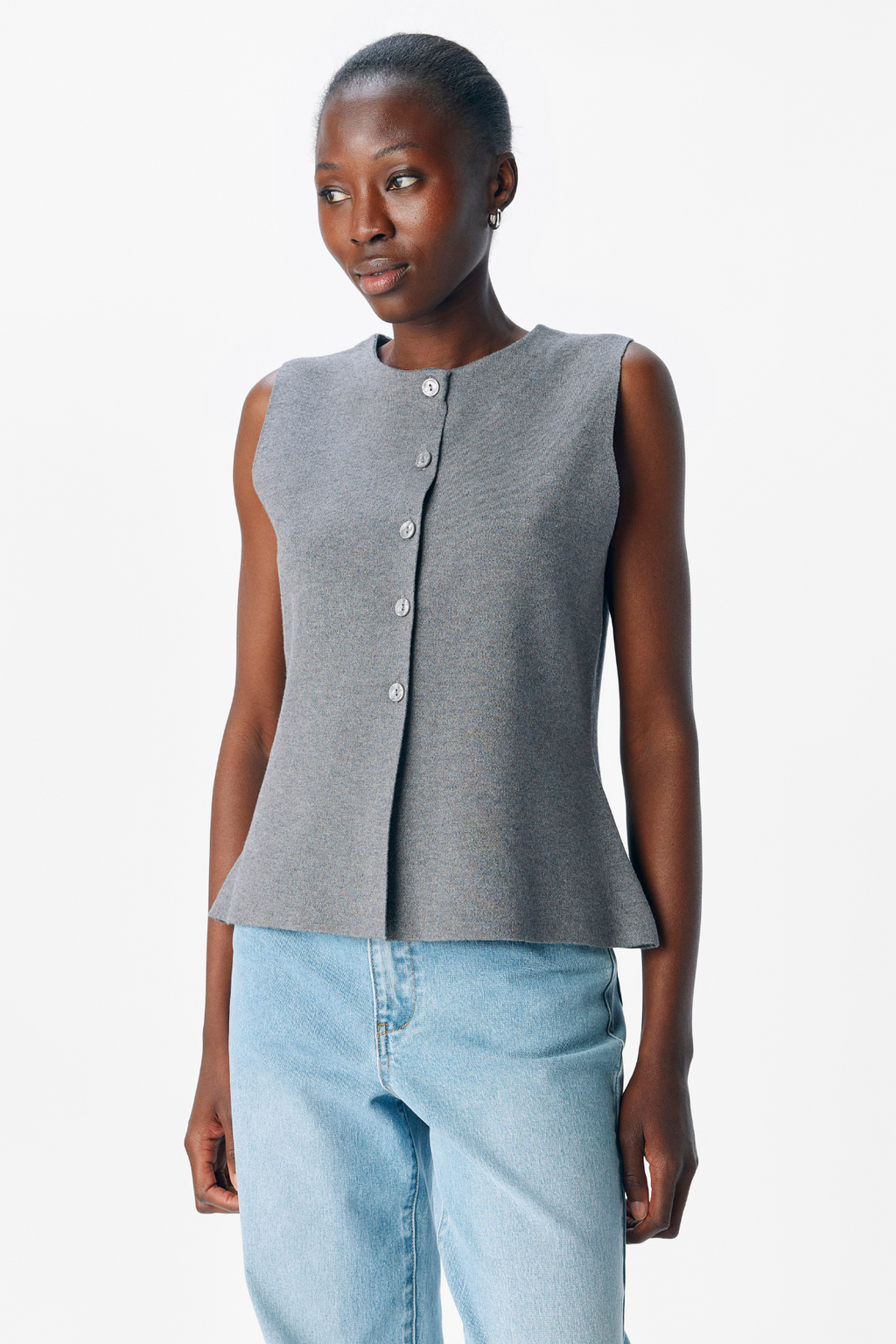 „Reynard Knit Vest“ - vidutinio pilkos spalvos melange