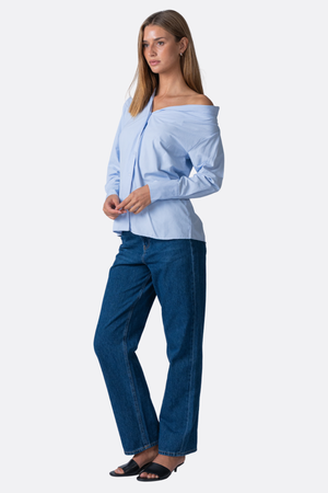 Serena Oversized Shirt - Light Blue