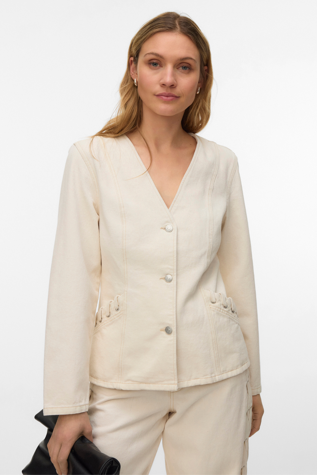 Leva String Ecru Dnm Jacket - Ecru