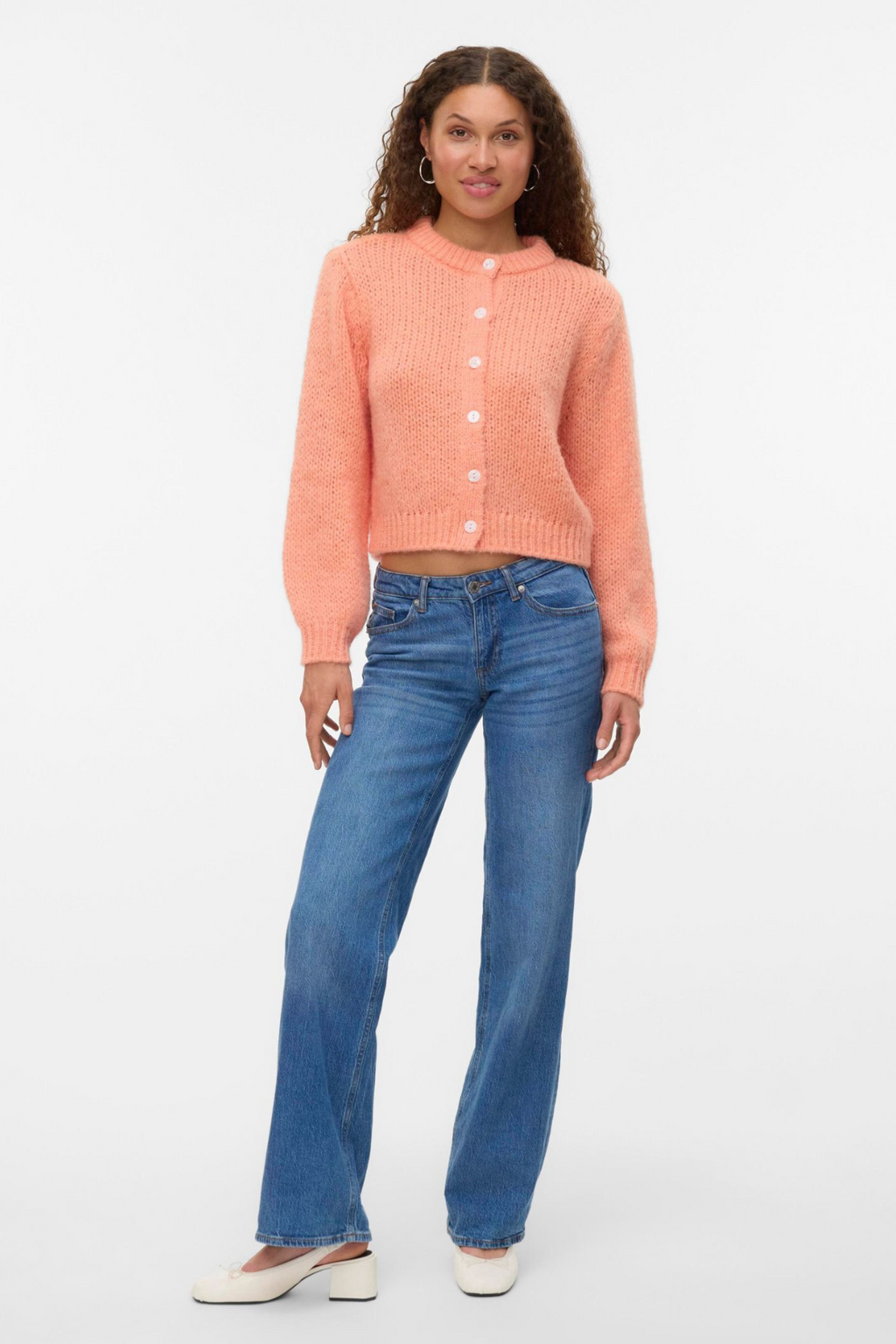 Wilo O-Neck Cardigan - Cantaloupe